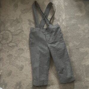 Janie and Jack Gray Suspender Dress Pants